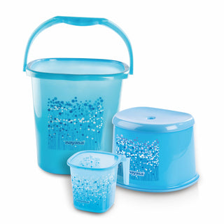 Funk 3 Pieces Bathroom Set - 18 ltr + 1.5 Mug + Stool