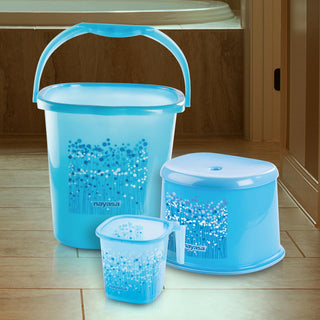 Funk 3 Pieces Bathroom Set - 18 ltr + 1.5 Mug + Stool