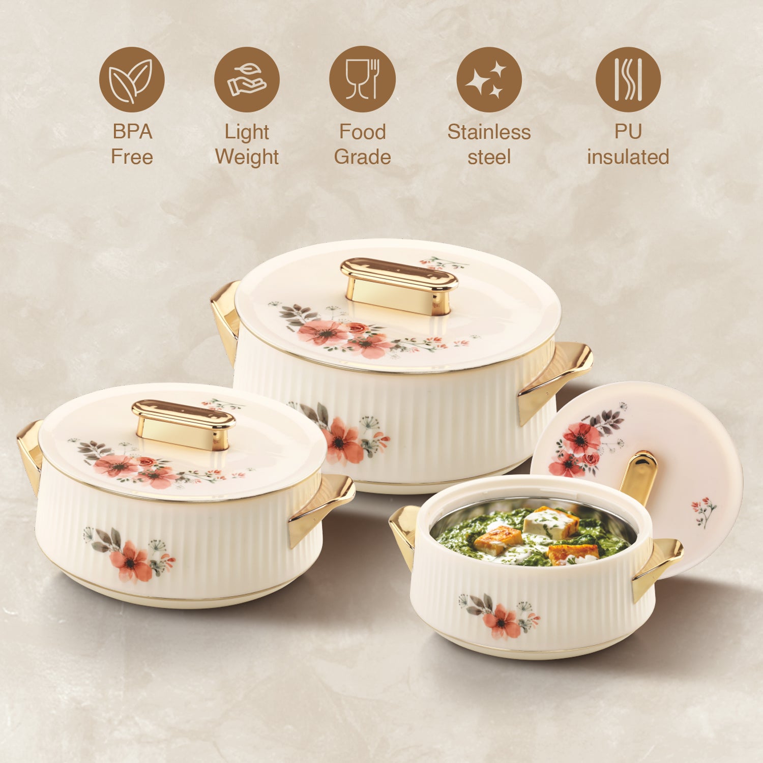 Essenza Casserole small set, 500ml, 1000ml, 1500ml
