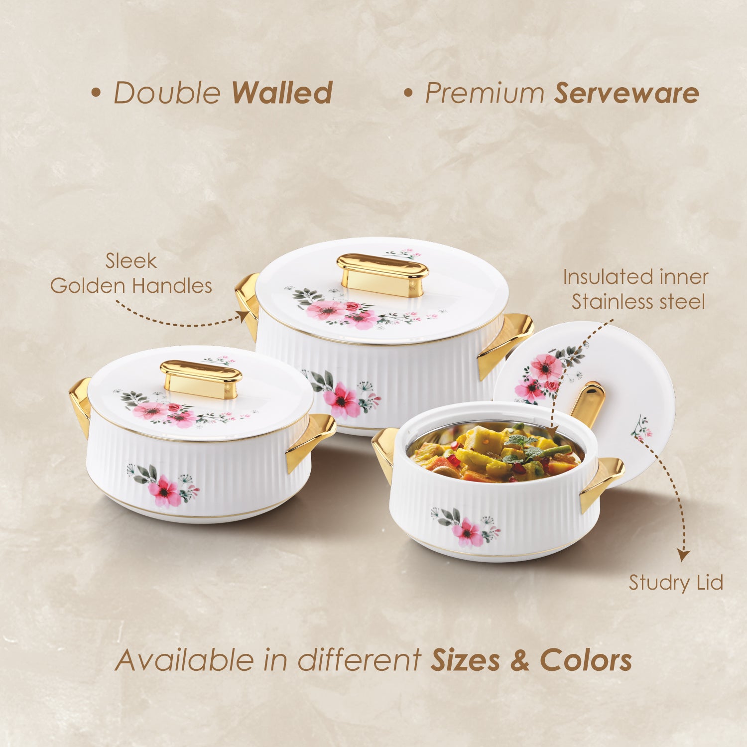 Essenza Casserole small set, 500ml, 1000ml, 1500ml