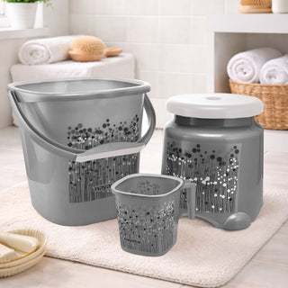 Funk 3 Pieces Bathroom Set - 18 ltr + 1.5 Mug + Stool