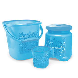 Funk 3 Pieces Bathroom Set - 18 ltr + 1.5 Mug + Stool