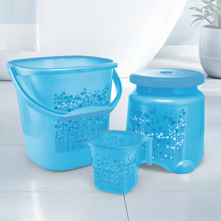 Funk 3 Pieces Bathroom Set - 18 ltr + 1.5 Mug + Stool