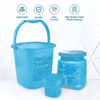 Funk 3 Pieces Bathroom Set - 18 ltr + 1.5 Mug + Stool