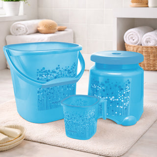 Funk 3 Pieces Bathroom Set - 18 ltr + 1.5 Mug + Stool
