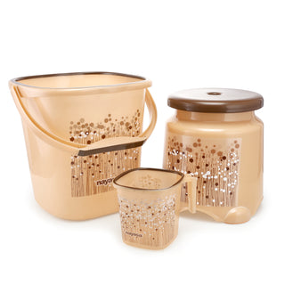 Funk 3 Pieces Bathroom Set - 18 ltr + 1.5 Mug + Stool