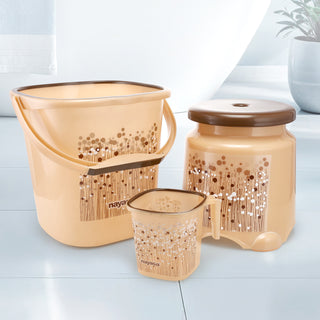 Funk 3 Pieces Bathroom Set - 18 ltr + 1.5 Mug + Stool