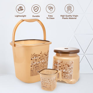 Funk 3 Pieces Bathroom Set - 18 ltr + 1.5 Mug + Stool