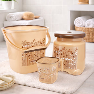 Funk 3 Pieces Bathroom Set - 18 ltr + 1.5 Mug + Stool