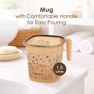 Funk 3 Pieces Bathroom Set - 18 ltr + 1.5 Mug + Stool