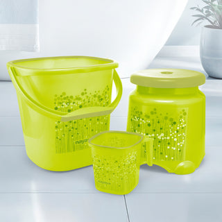 Funk 3 Pieces Bathroom Set - 18 ltr + 1.5 Mug + Stool