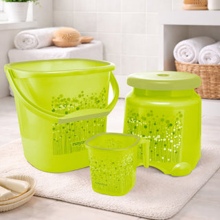 Funk 3 Pieces Bathroom Set - 18 ltr + 1.5 Mug + Stool