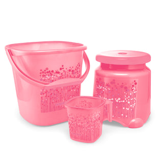 Funk 3 Pieces Bathroom Set - 18 ltr + 1.5 Mug + Stool