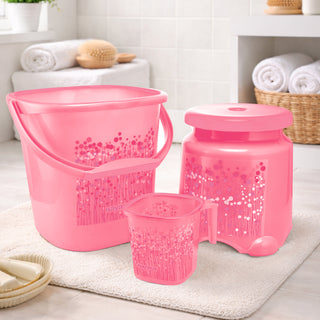 Funk 3 Pieces Bathroom Set - 18 ltr + 1.5 Mug + Stool
