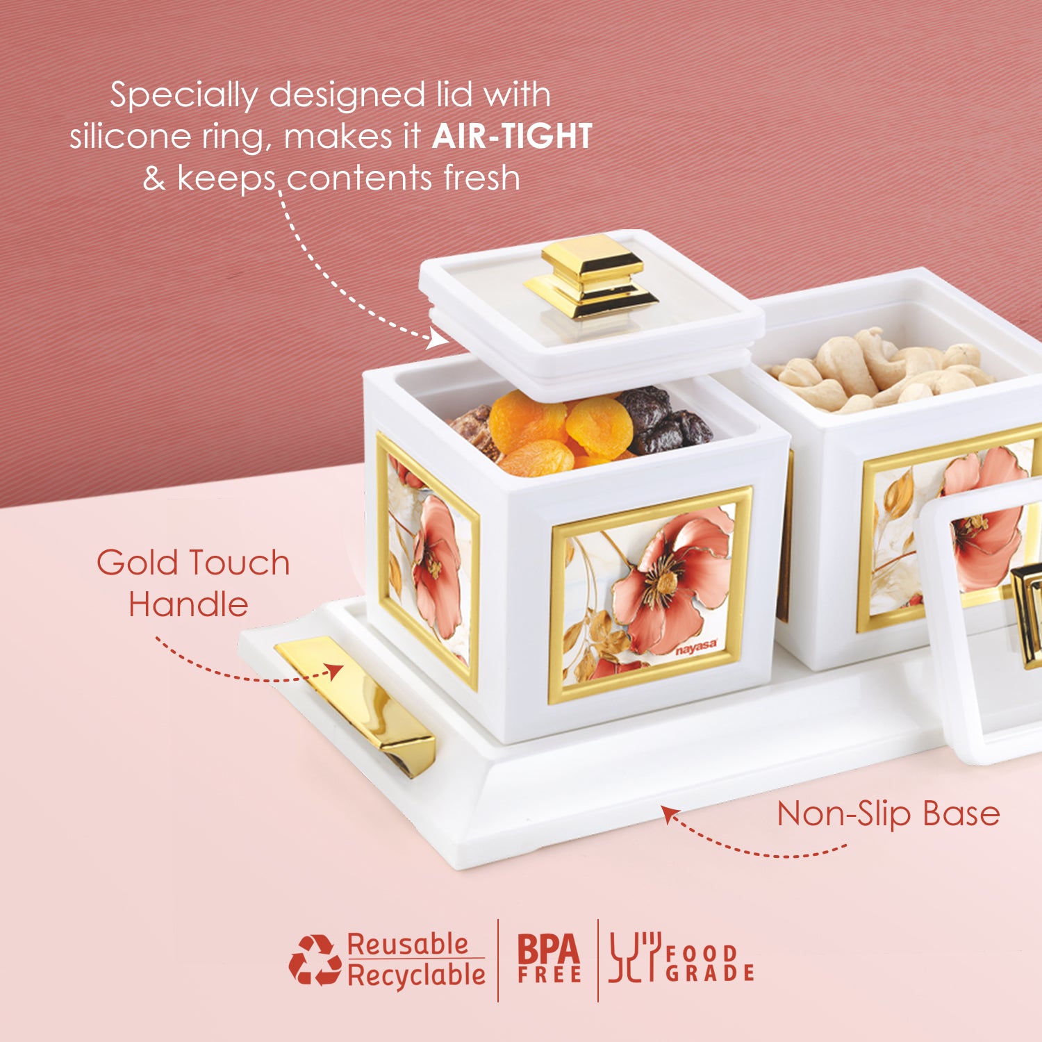 Mansion Dry Fruit Container Set of 2