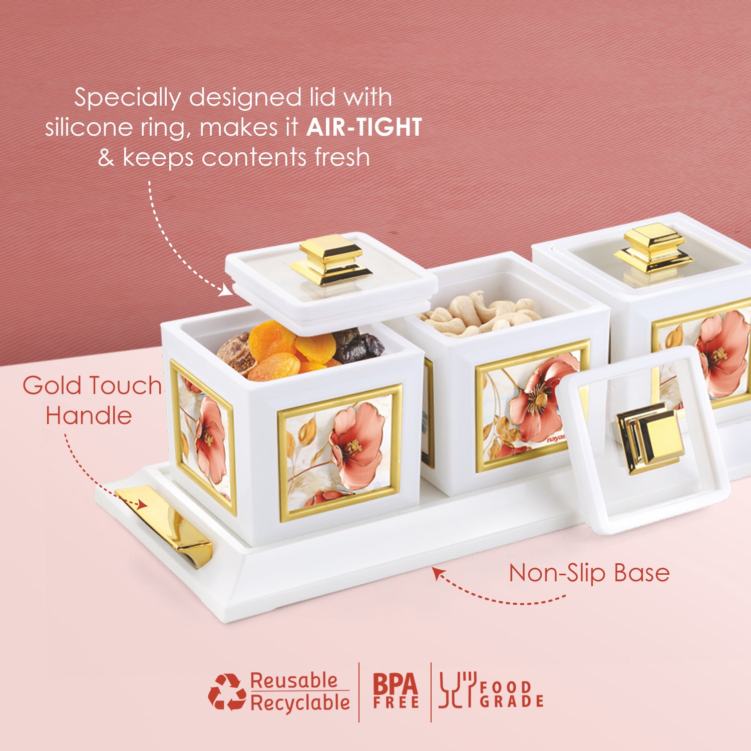 Mansion Dry Fruit Container Set of 3