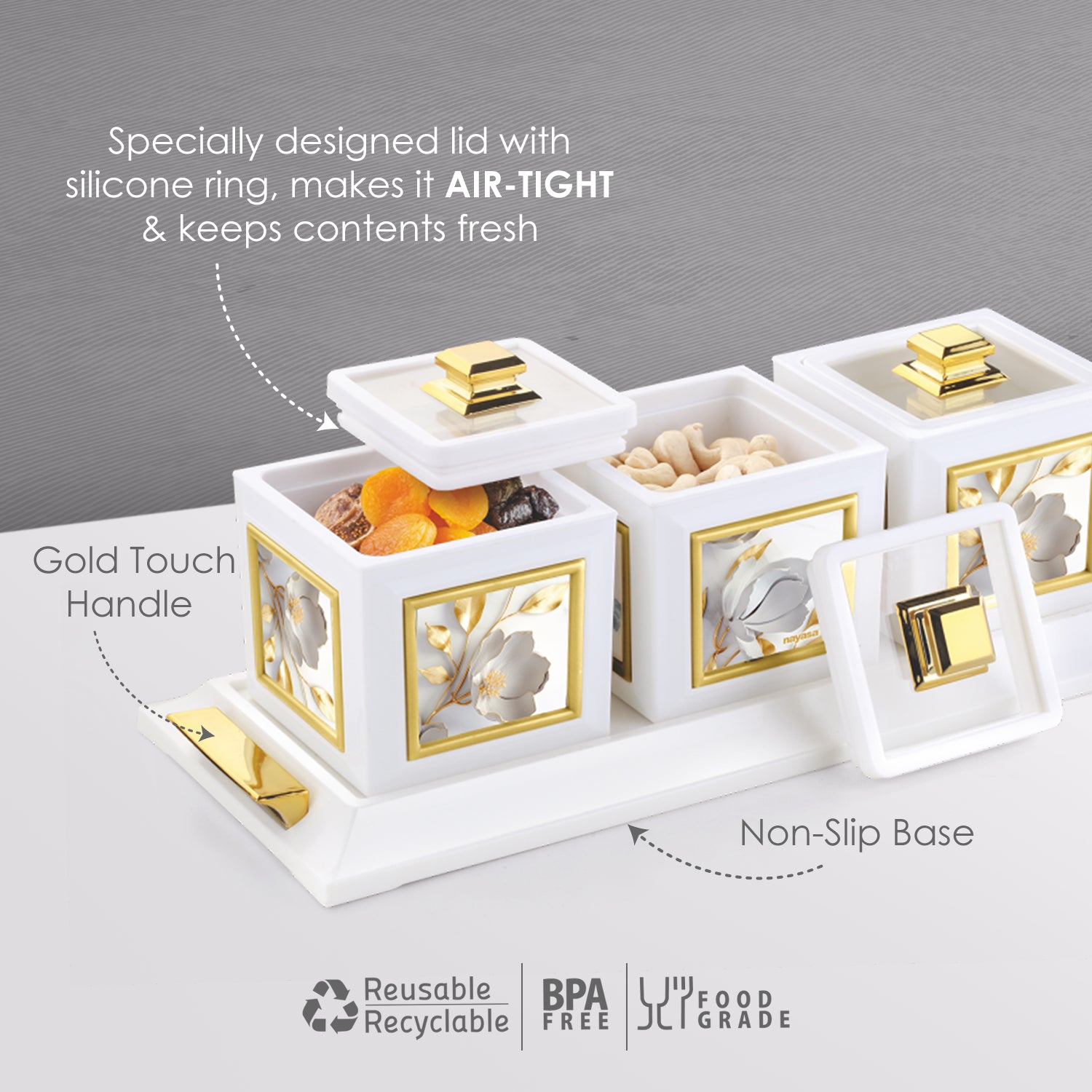 Mansion Dry Fruit Container Set of 3