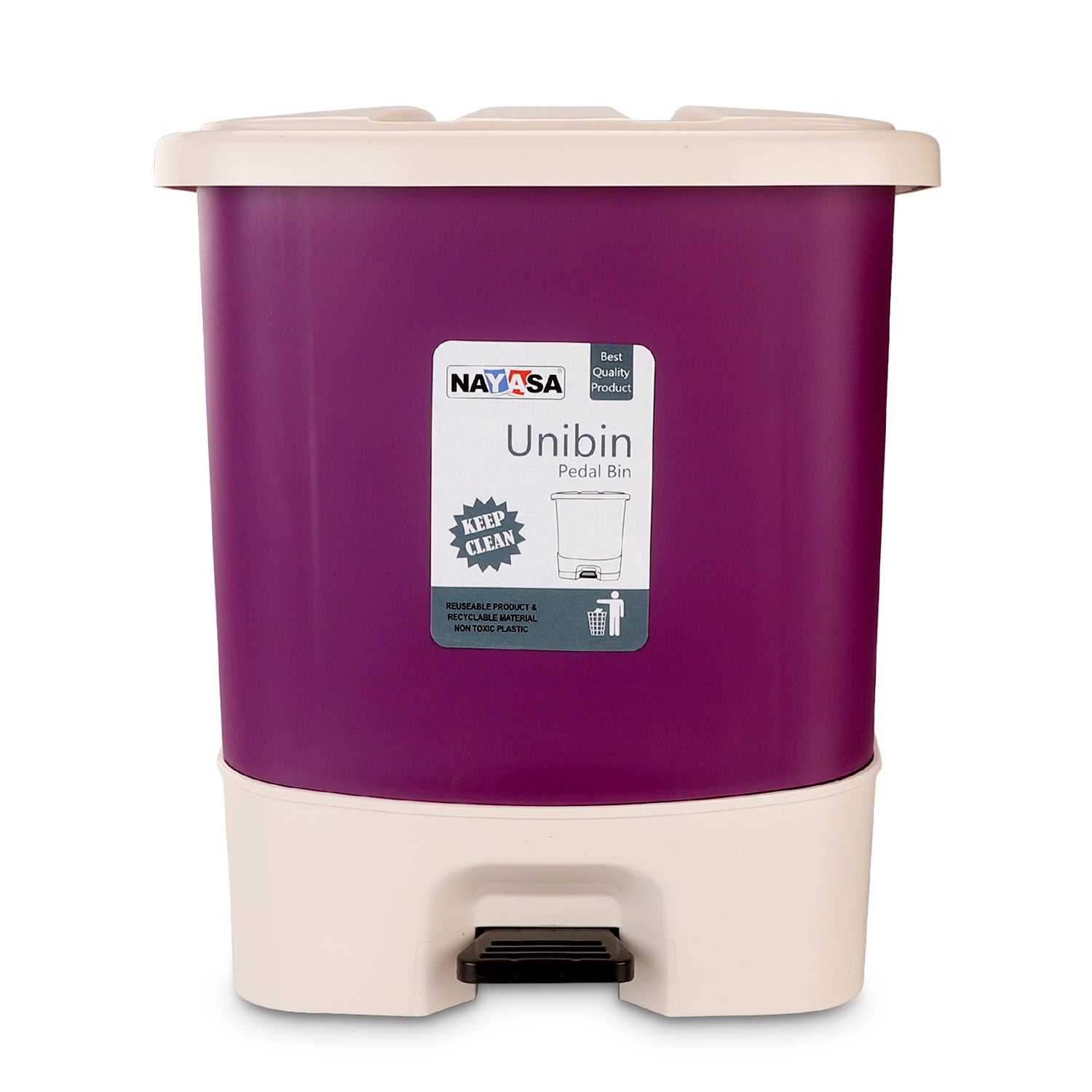 Unibin Square Dustbin Violet / 20 Ltrs
