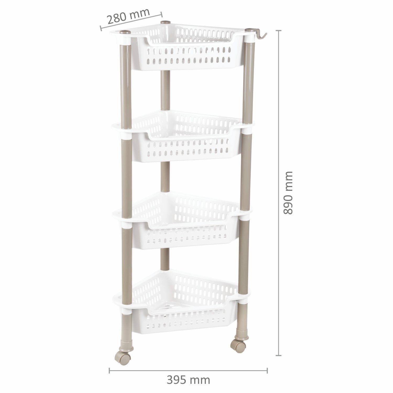 Corner Trolley White / 4 Layer