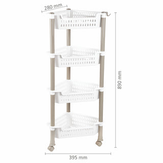 Corner Trolley White / 4 Layer