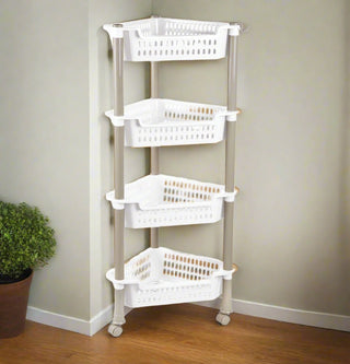 Corner Trolley White / 4 Layer