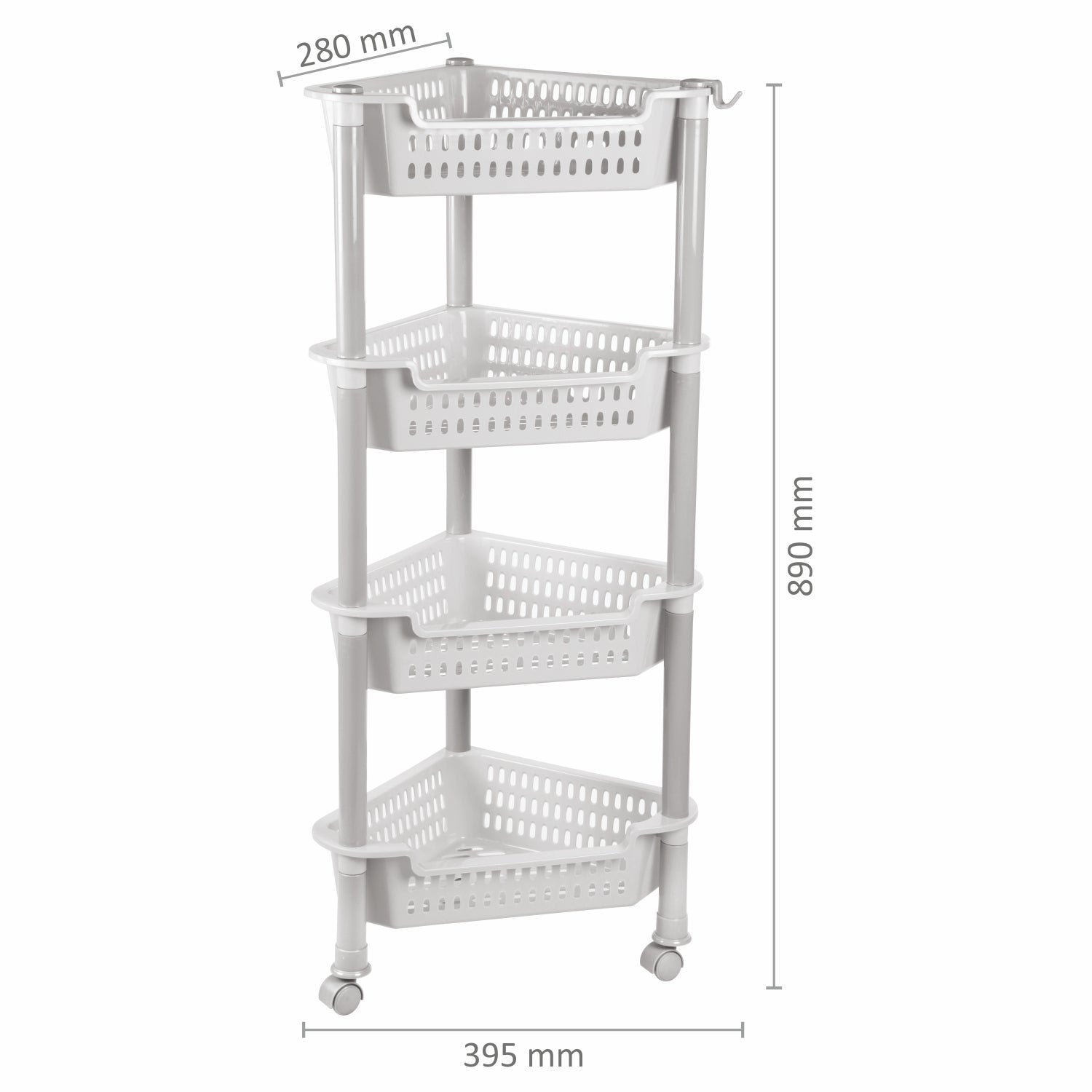 Corner Trolley Grey / 4 Layer