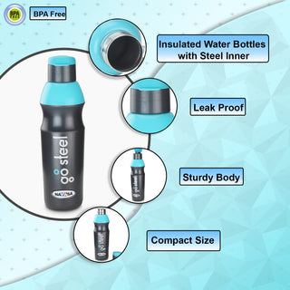 Go Steel, Insulated Water Bottles with Steel Inner