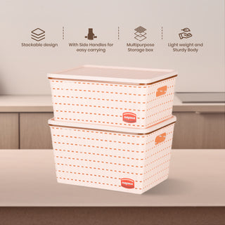 Gloria Basket Set of 2 Beige / Medium + Big