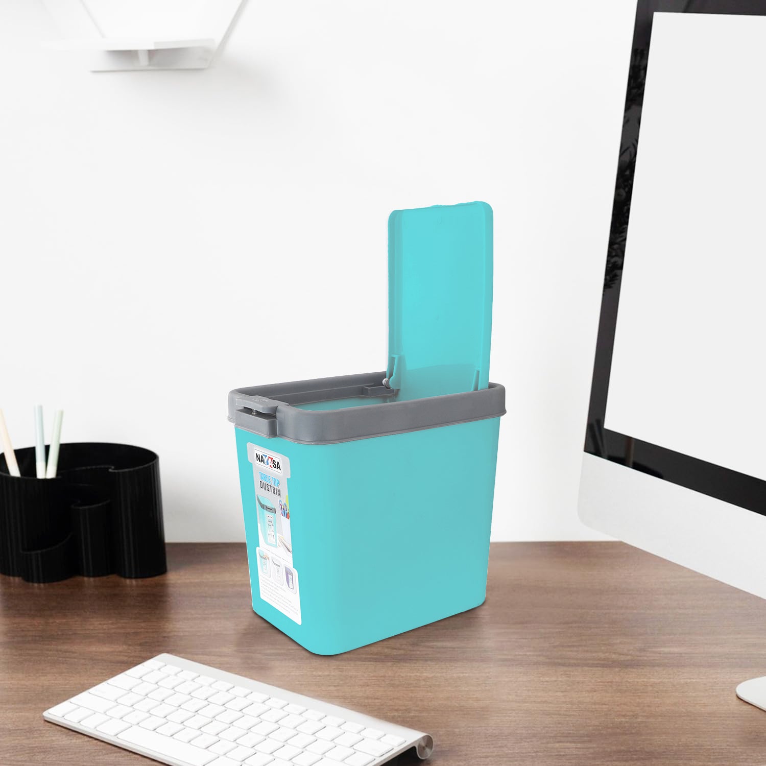 Table Top Dustbin Green