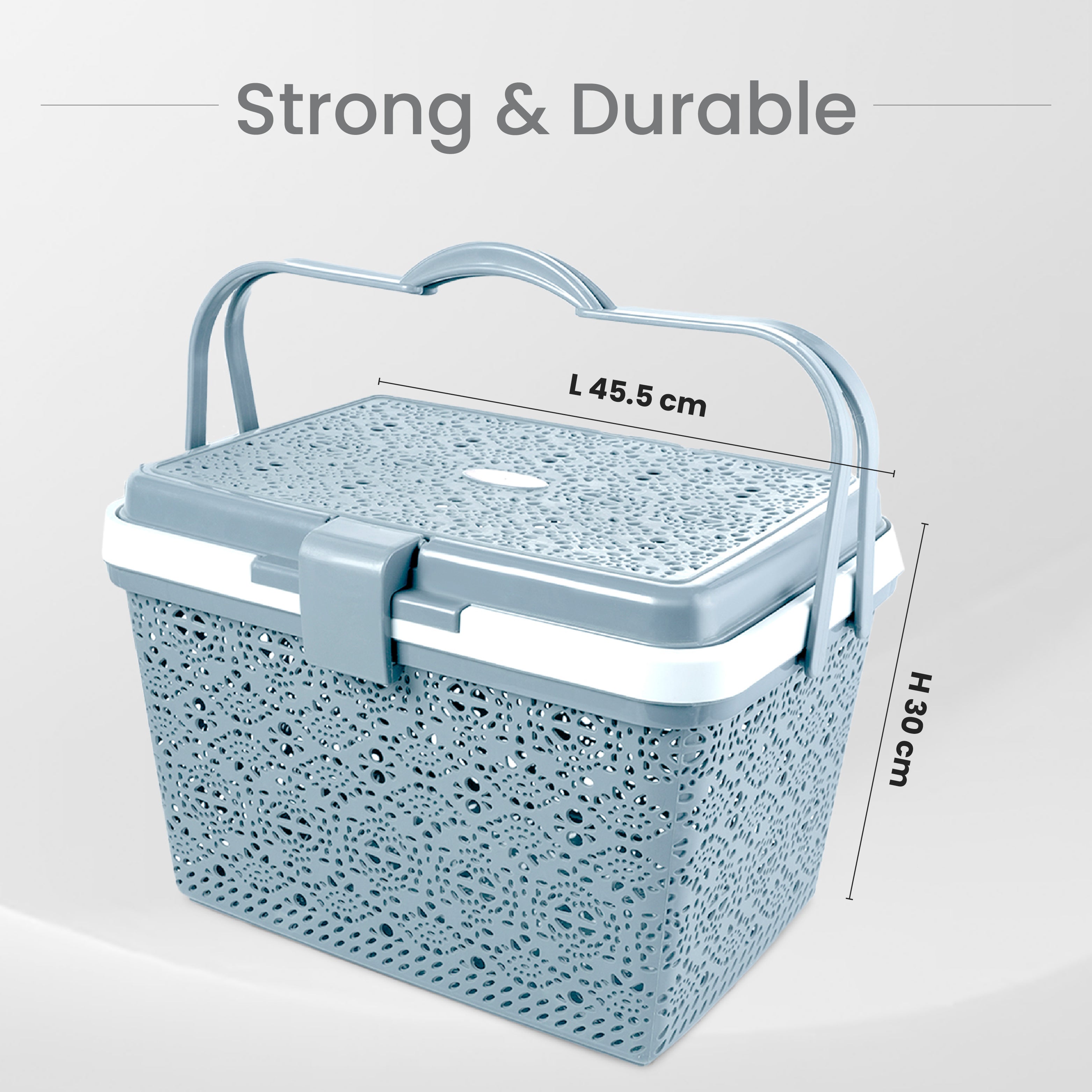 Flower Picnic Basket Blue