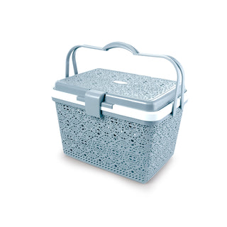 Flower Picnic Basket Blue