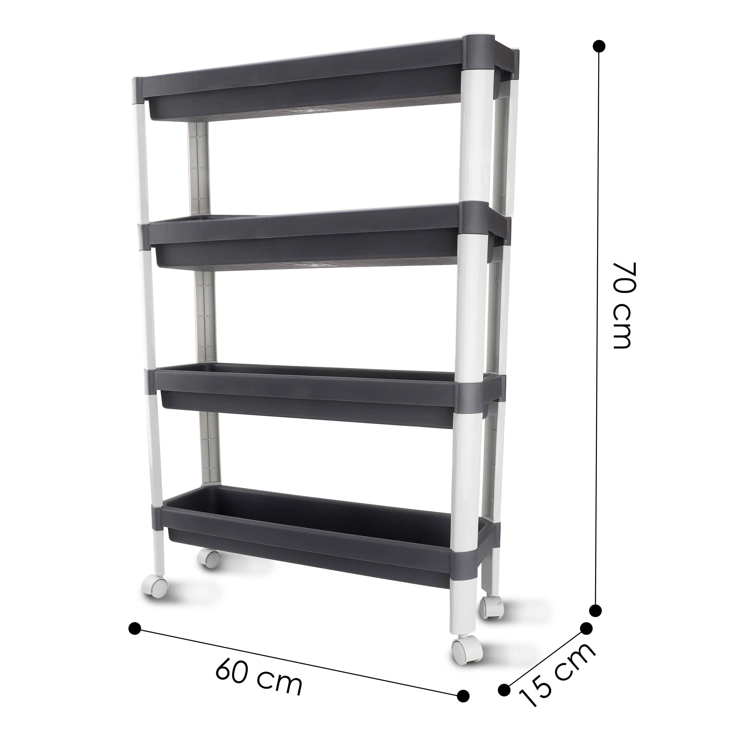 Slim Multipurpose Trolley Grey / 4 Layer