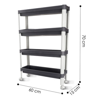 Slim Multipurpose Trolley Grey / 4 Layer