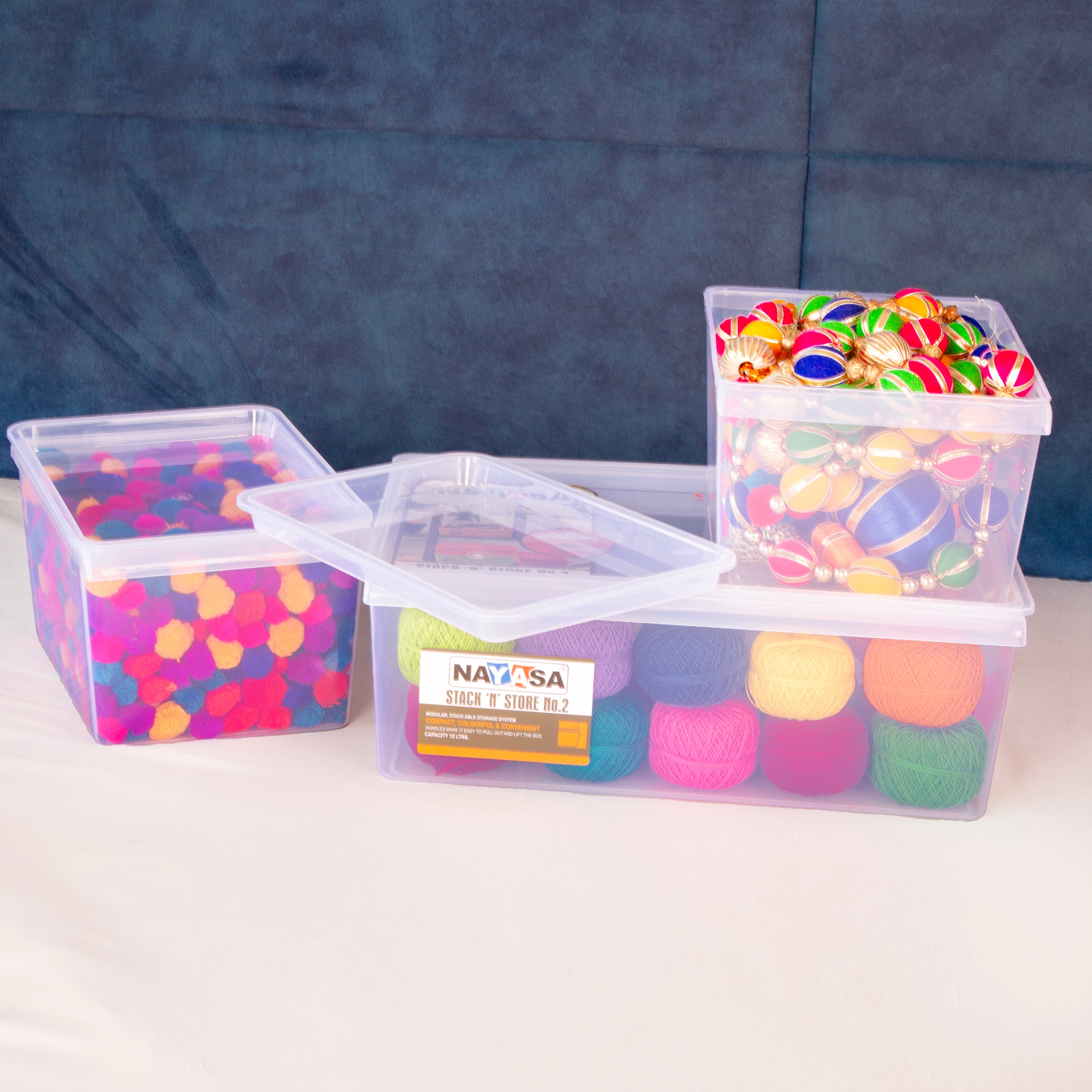 Stack N Store Storage Box, Transparent 5 Ltr / Set of 2