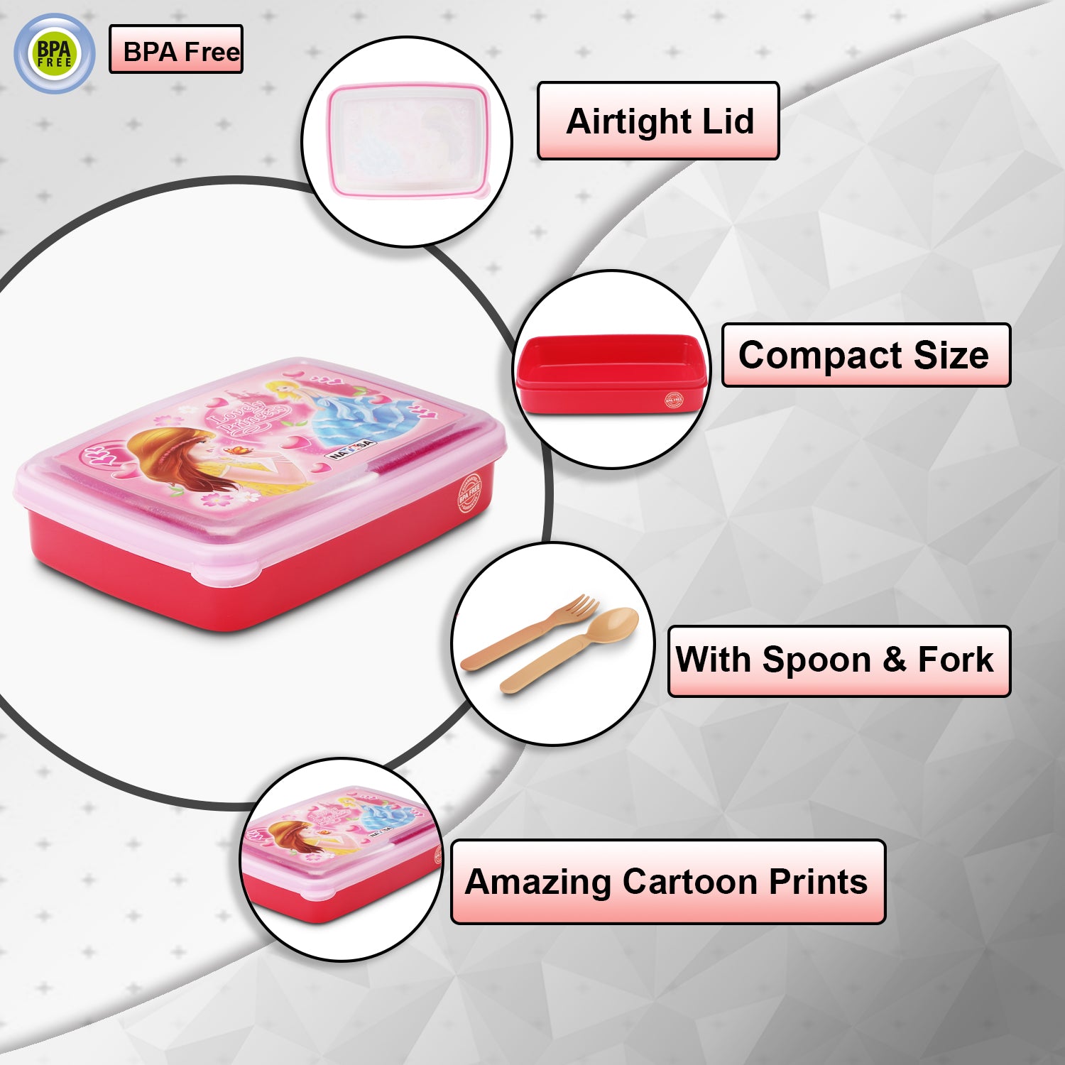 Spill Guard Lunch Box Pink