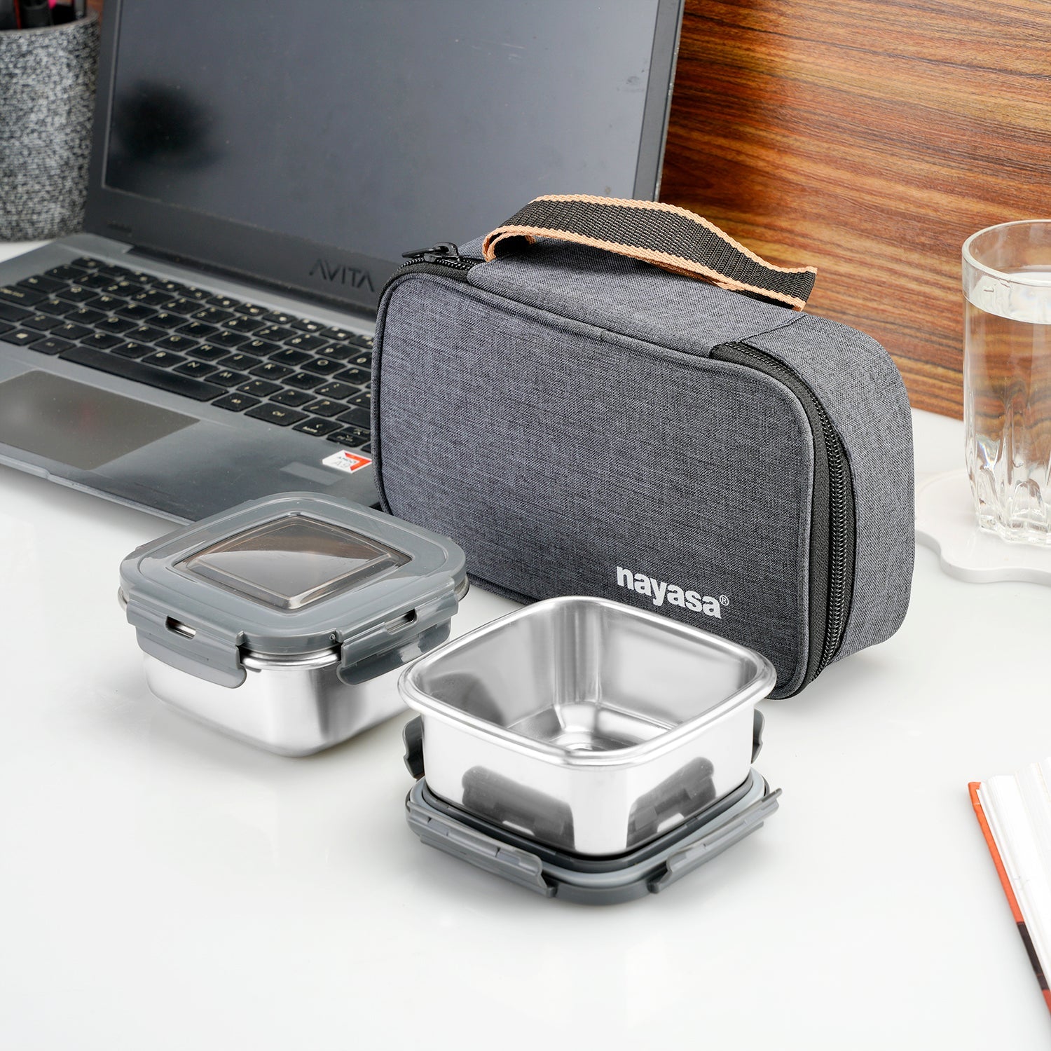 Eco Crunch Lunch Box With 2 Containers of 300 ml Each