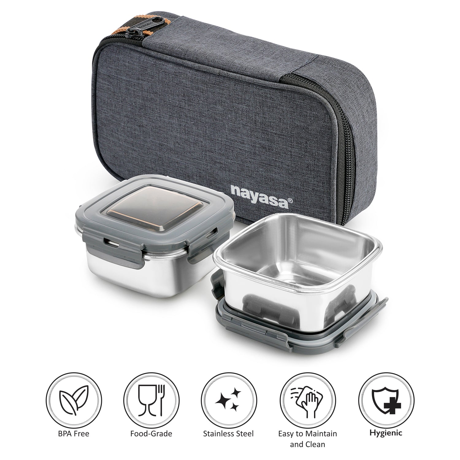 Eco Crunch Lunch Box With 2 Containers of 300 ml Each