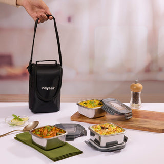 Eco Crunch Lunch Box With 3 Containers of 300 ml Each