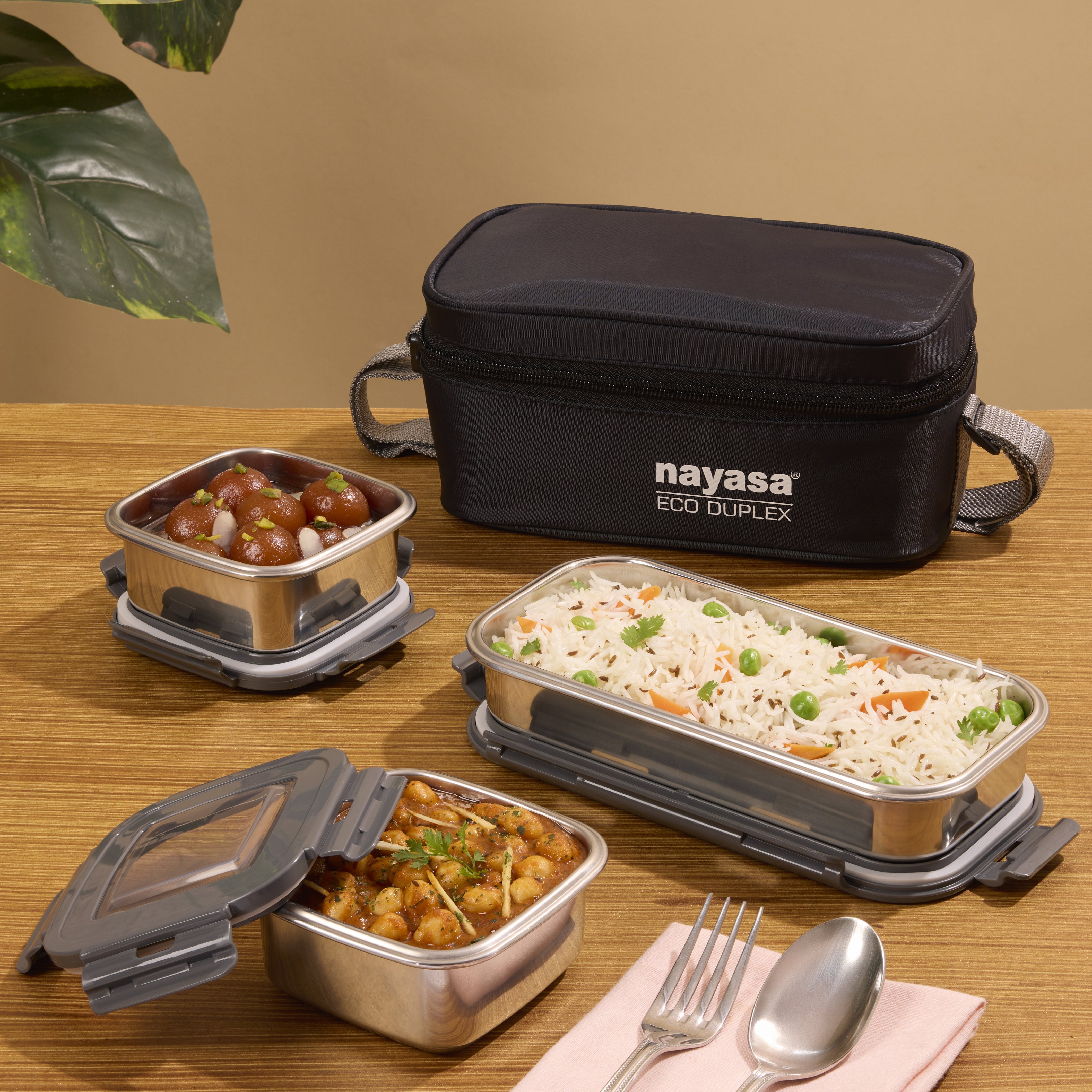 Eco Duplex Lunch Box Black