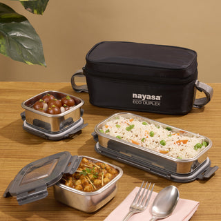 Eco Duplex Lunch Box Black