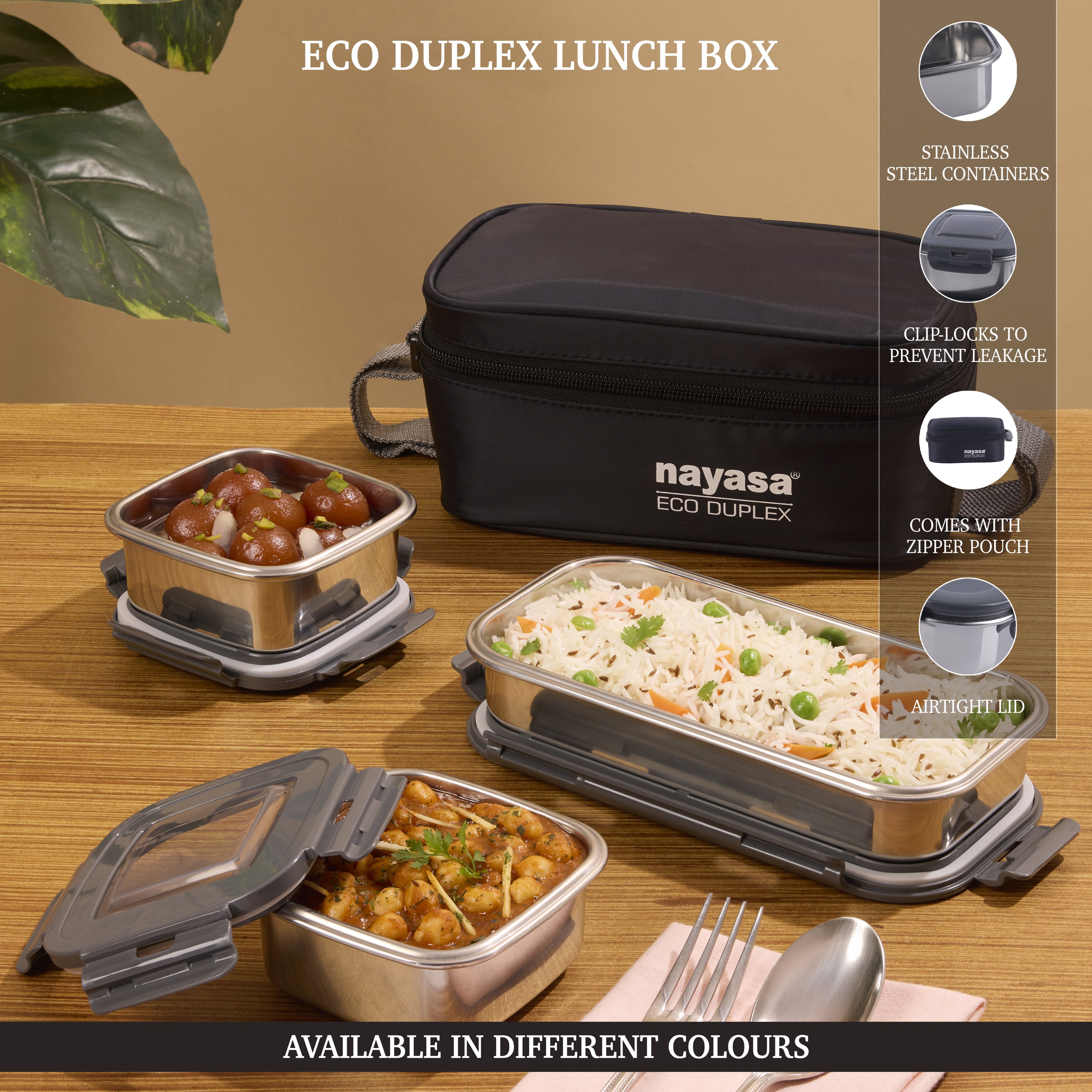 Eco Duplex Lunch Box Black