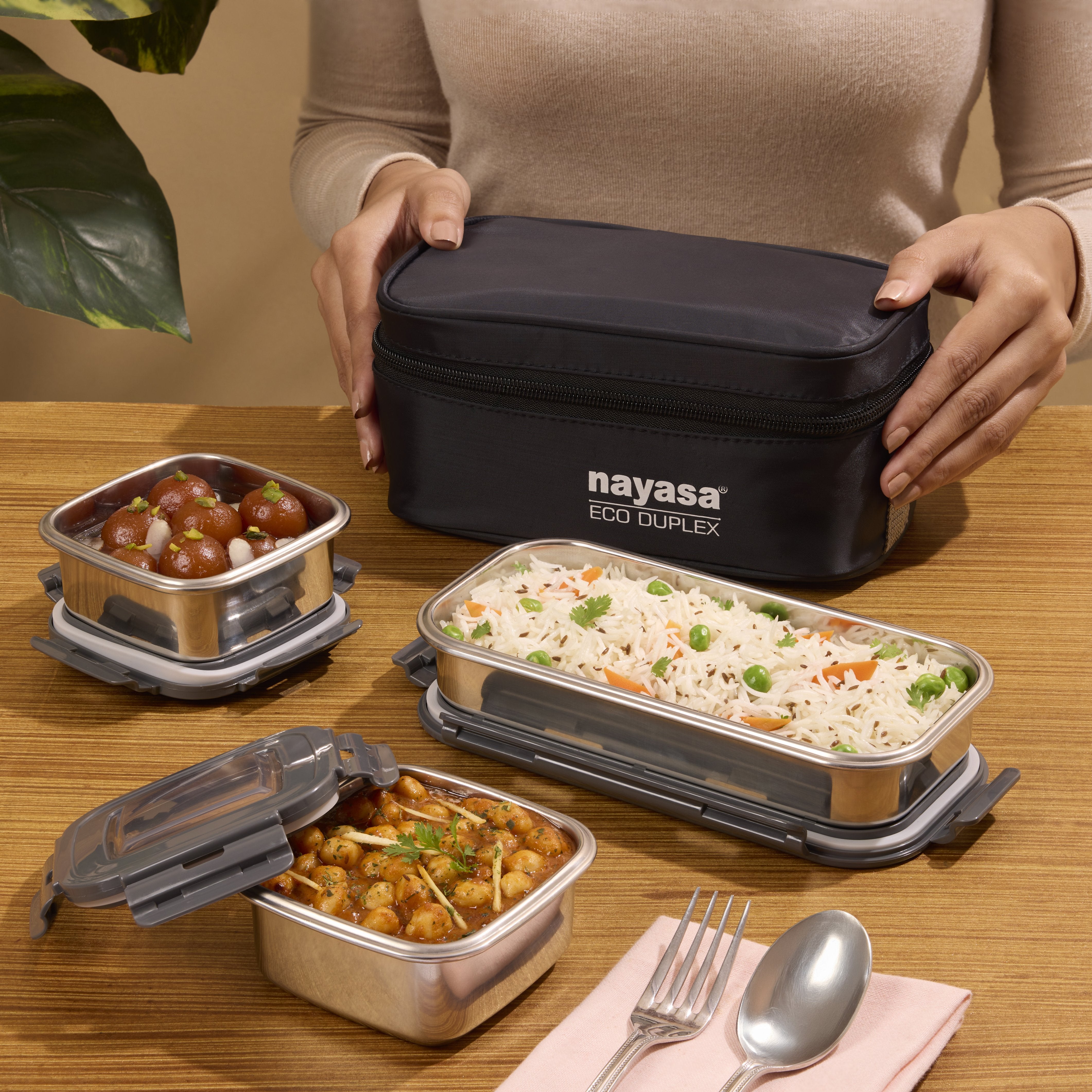 Eco Duplex Lunch Box Black