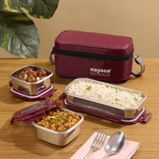 Eco Duplex Lunch Box Red