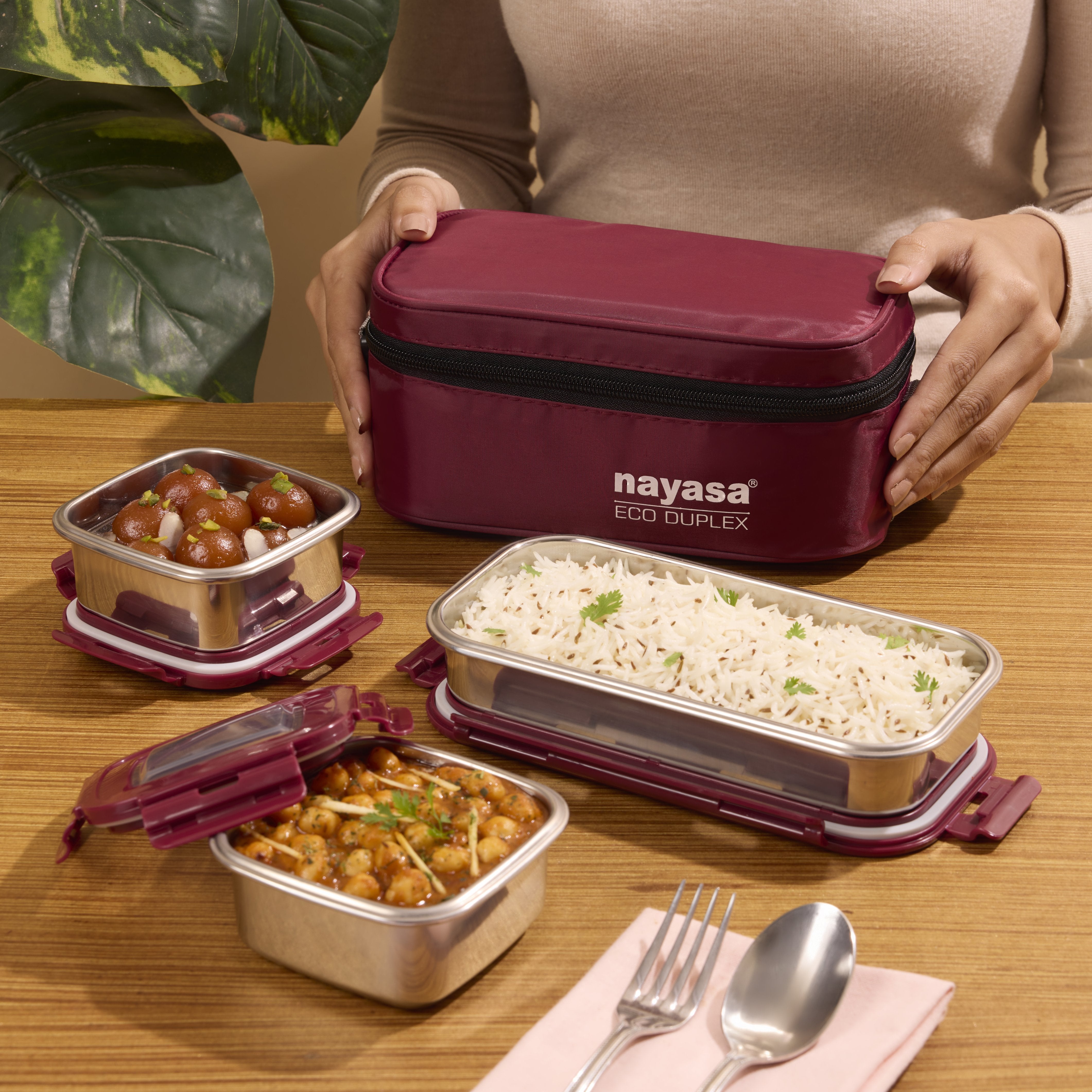 Eco Duplex Lunch Box Red
