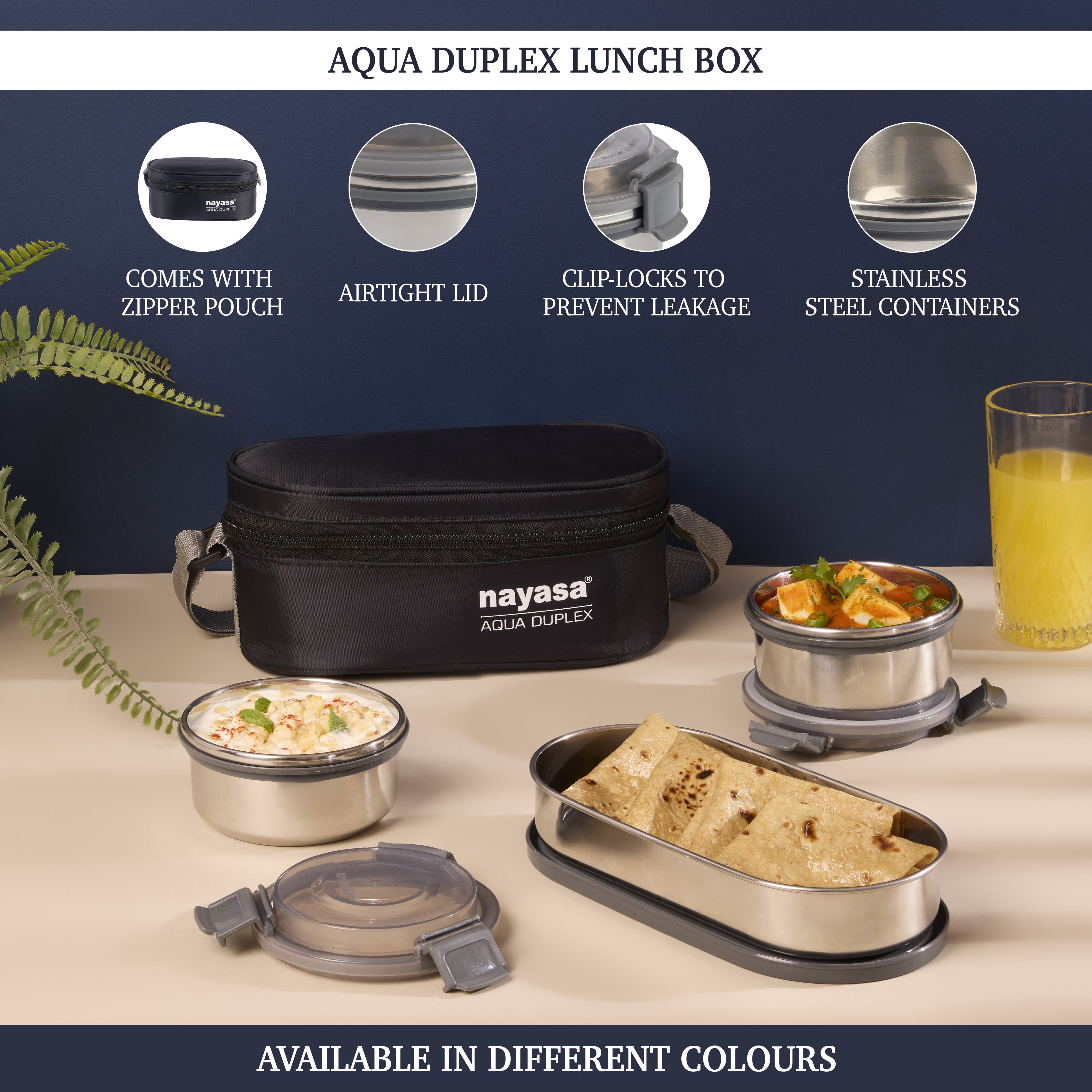 Aqua Duplex Lunch Box Black