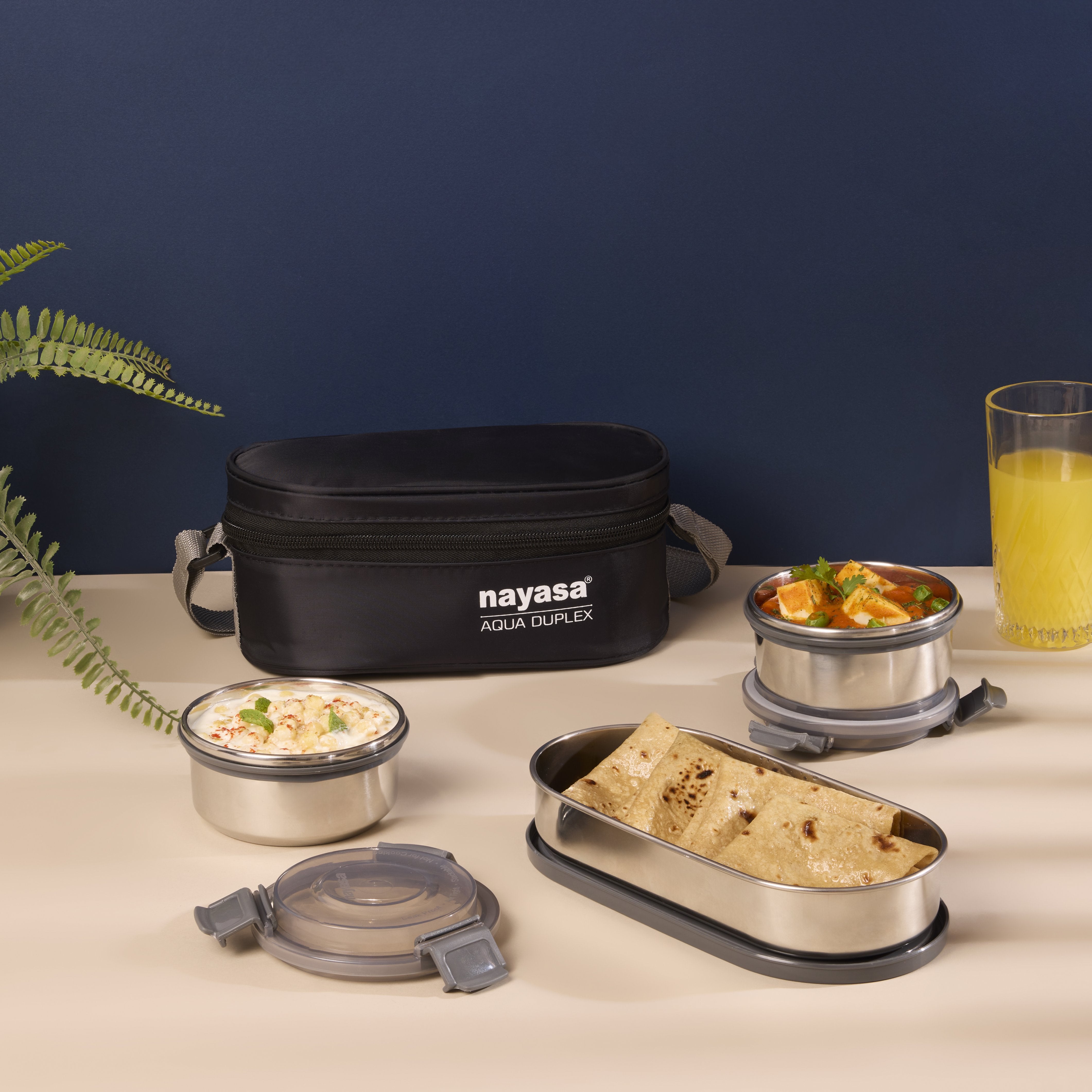 Aqua Duplex Lunch Box Black