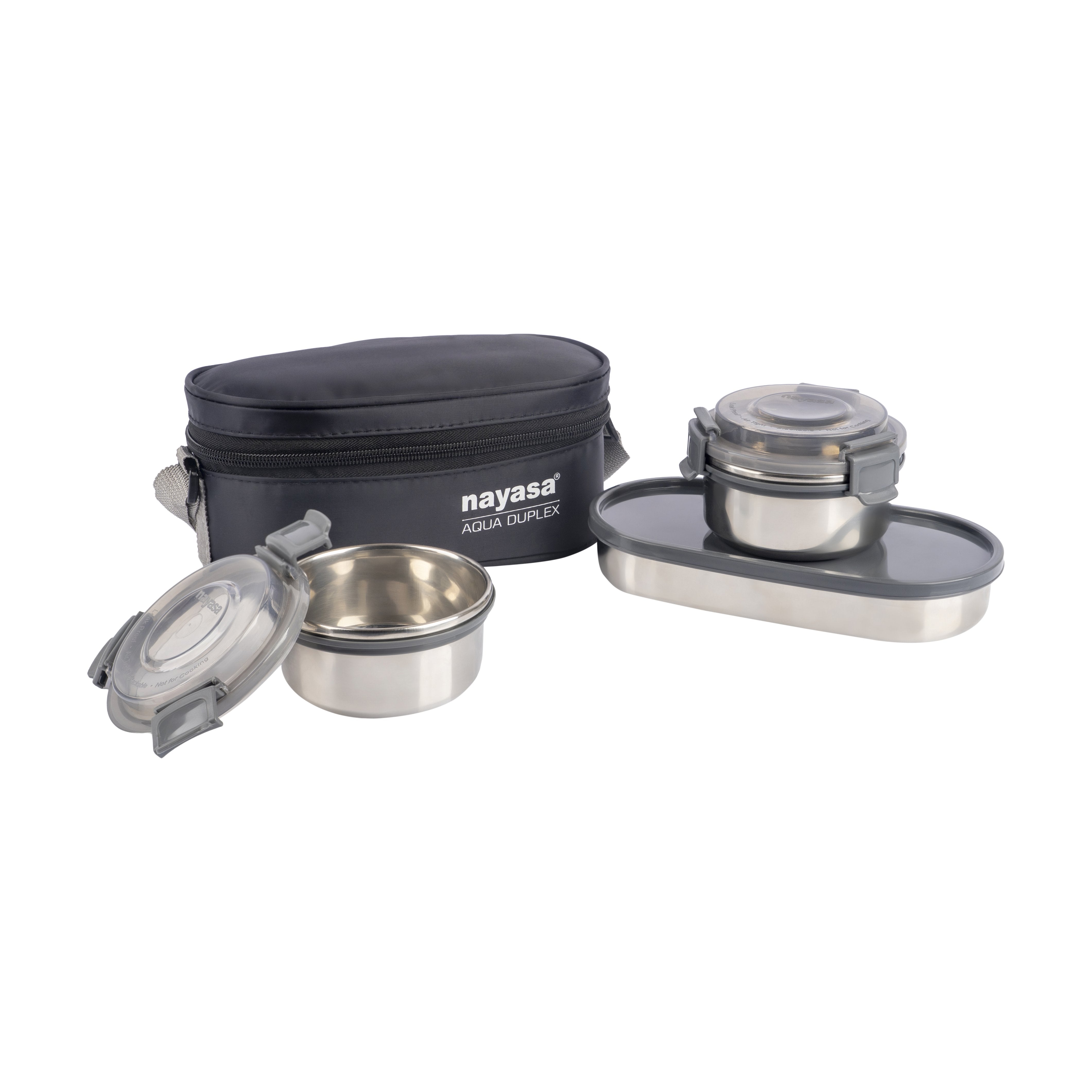 Aqua Duplex Lunch Box Black