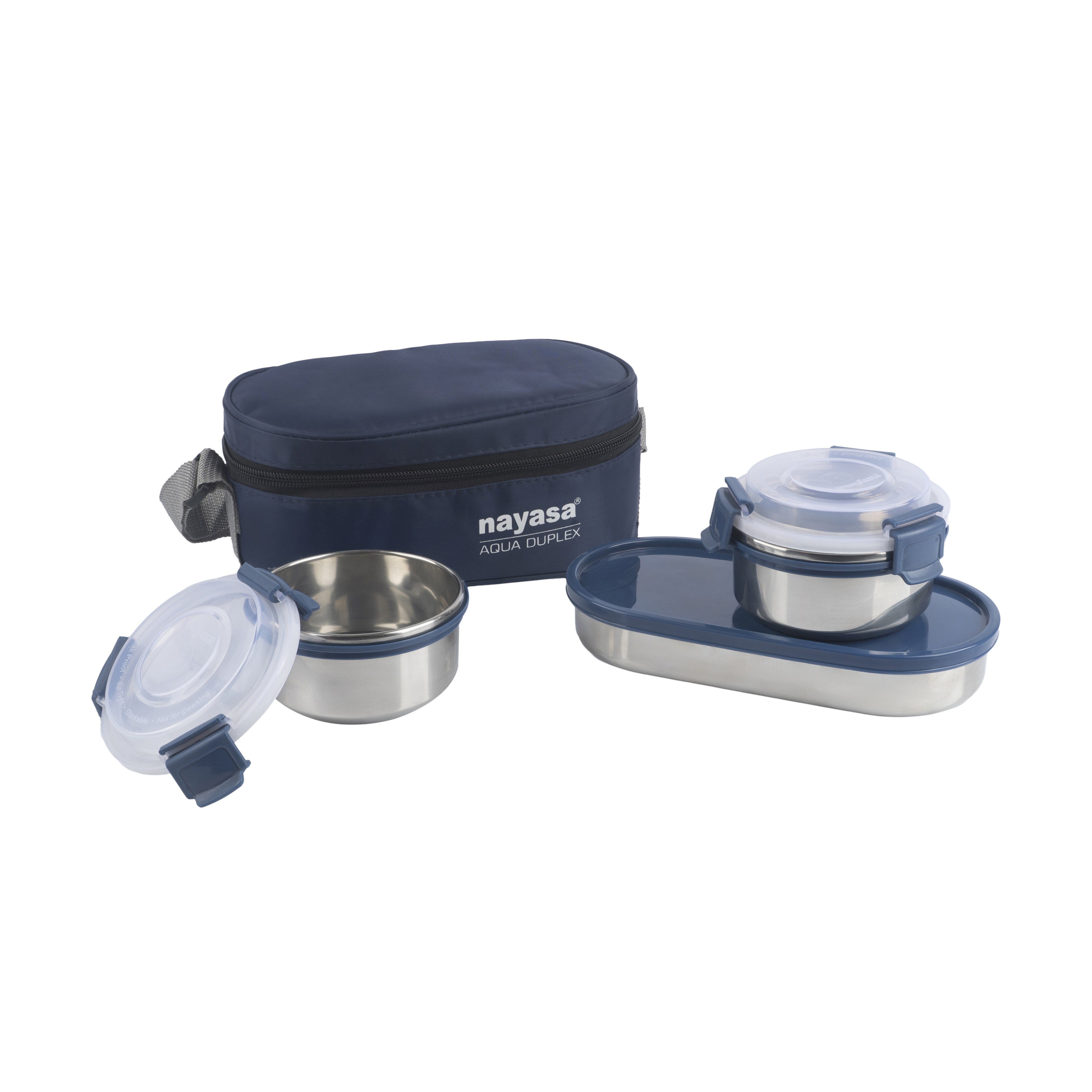 Aqua Duplex Lunch Box Blue