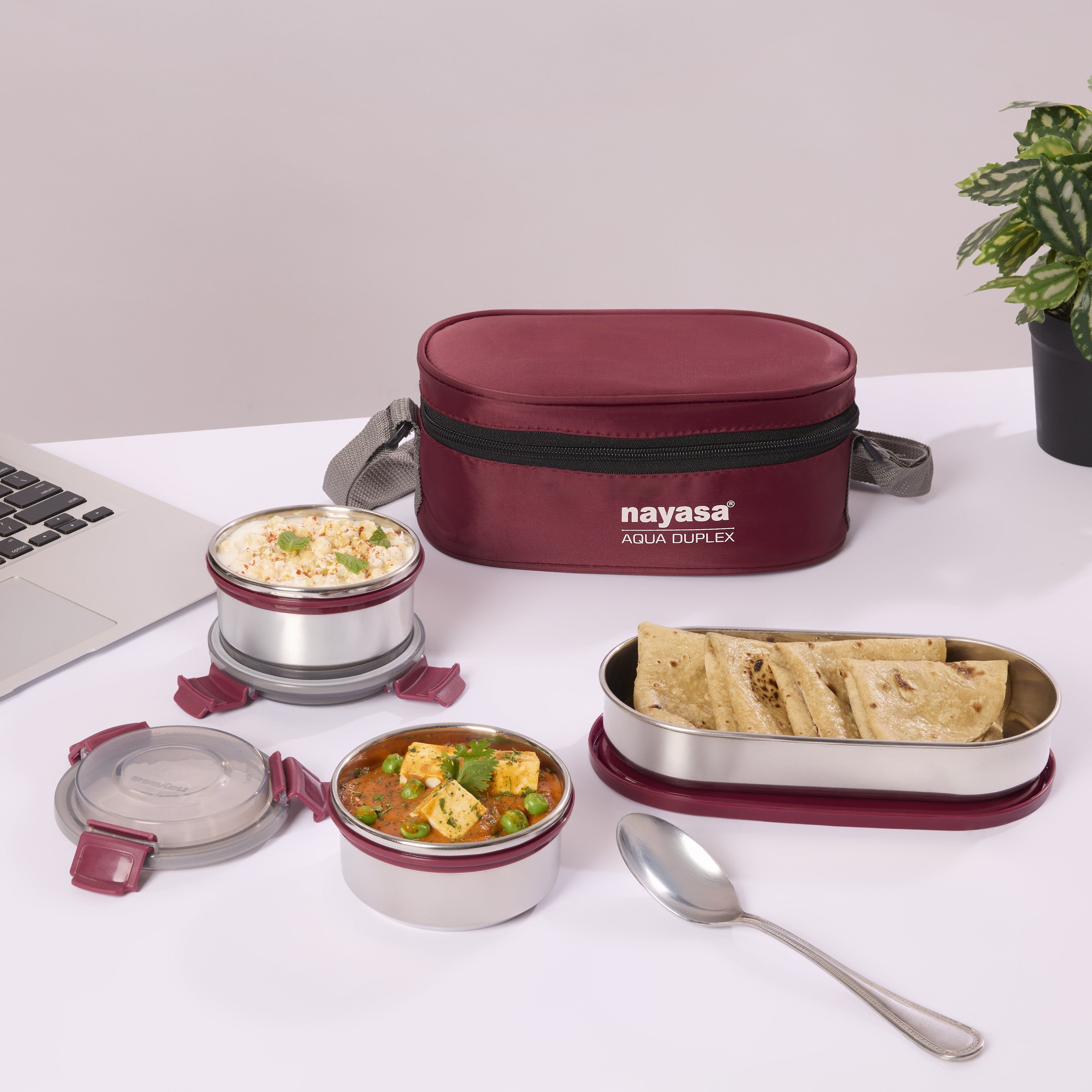 Aqua Duplex Lunch Box Red