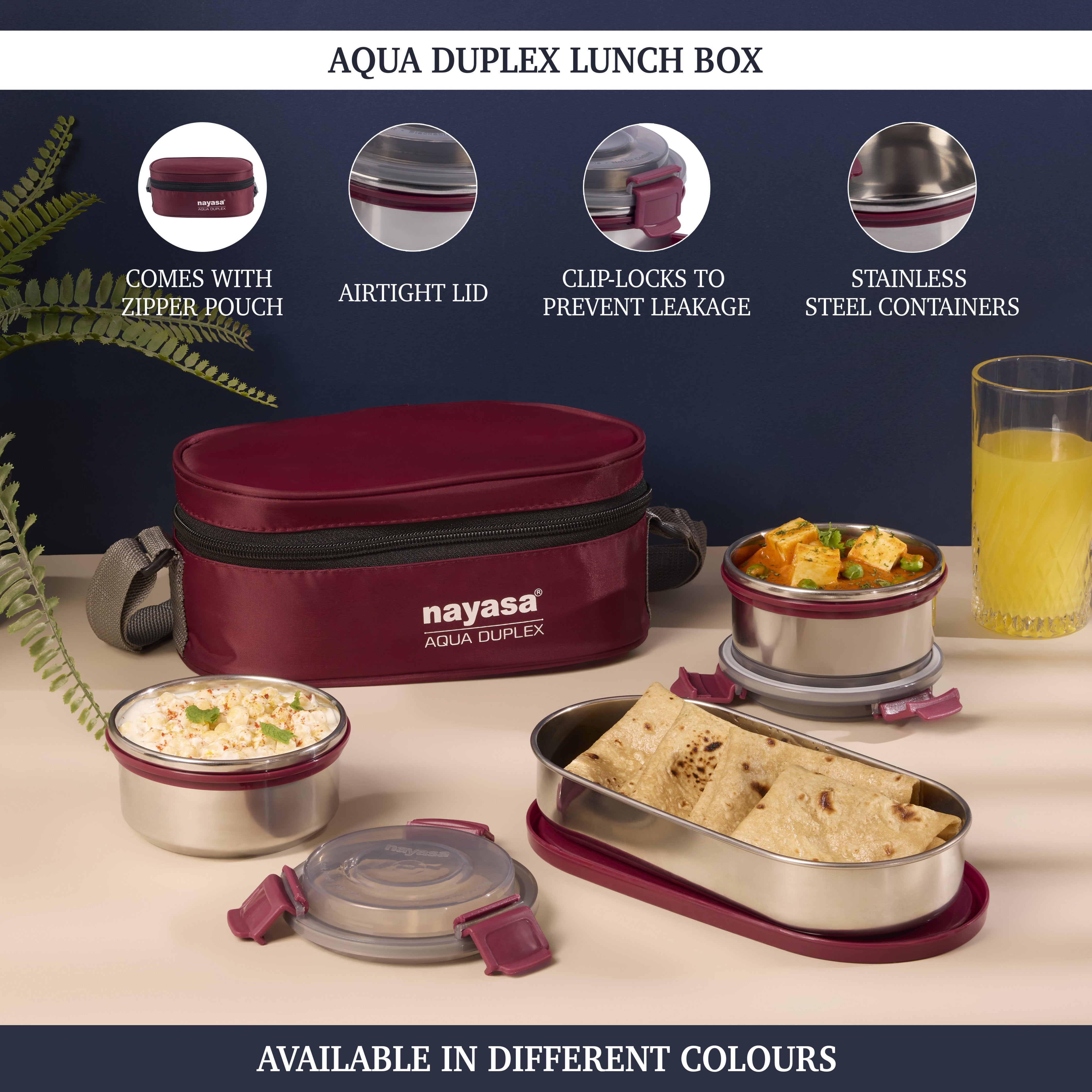 Aqua Duplex Lunch Box Red
